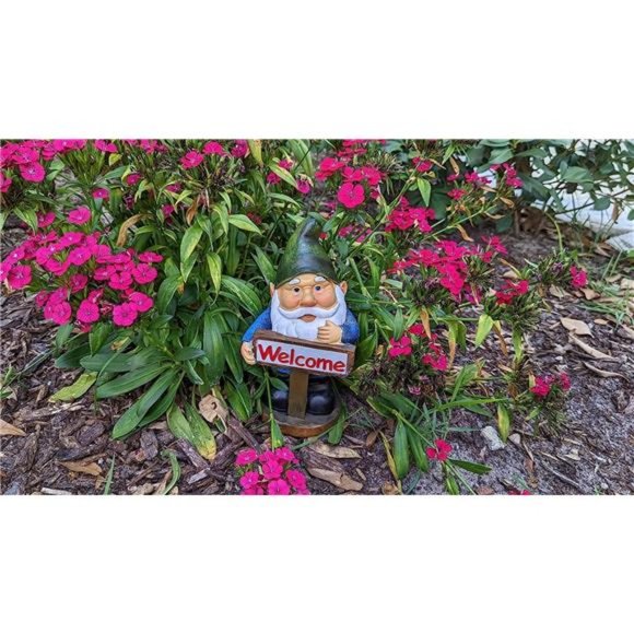 Welcome Gnome Solar Light for Home& Outdoor Decor Gnome Solar Powered Flickering - Picture 6 of 6